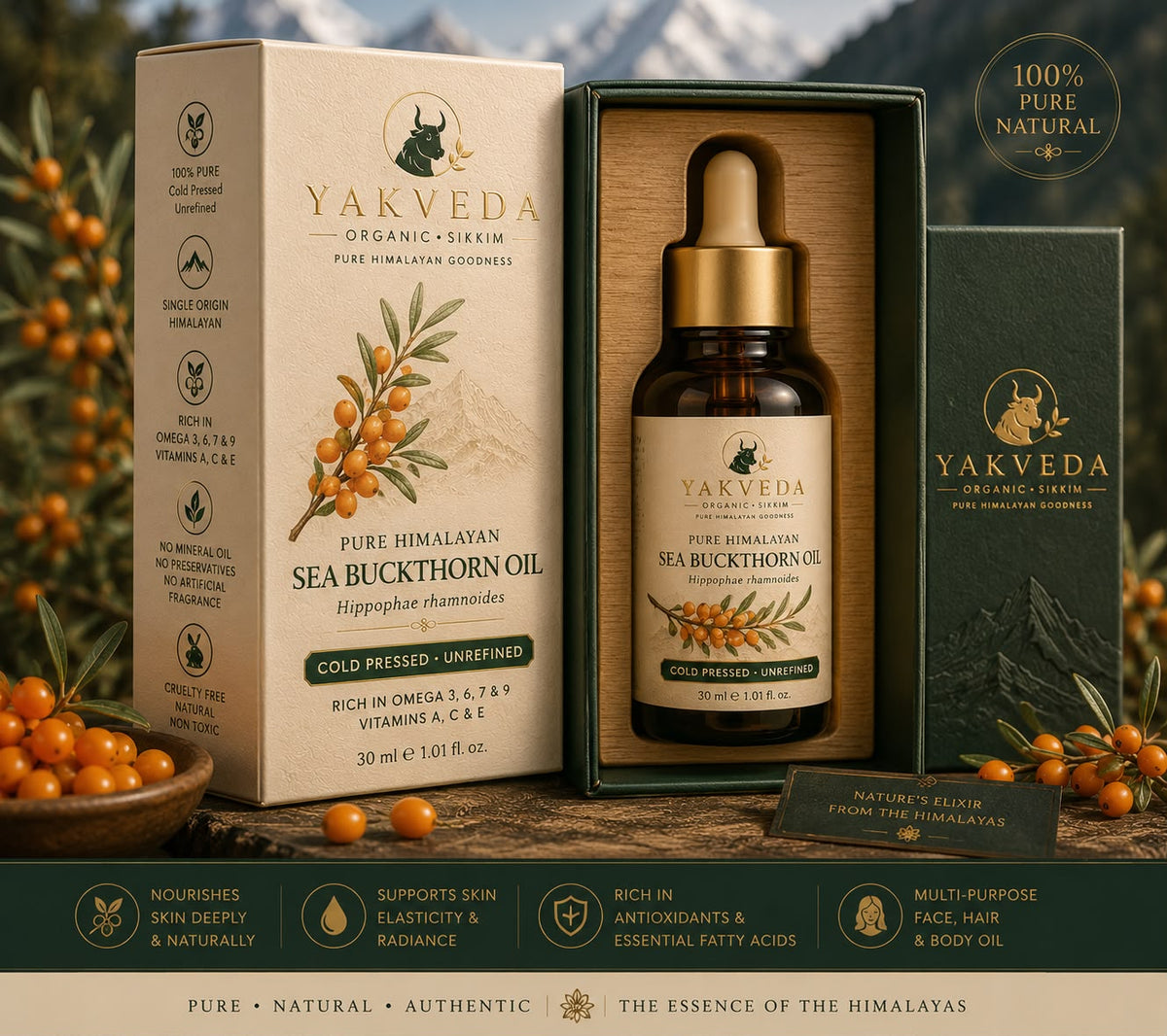 YakVeda Pure Himalayan Sea Buckthorn Oil