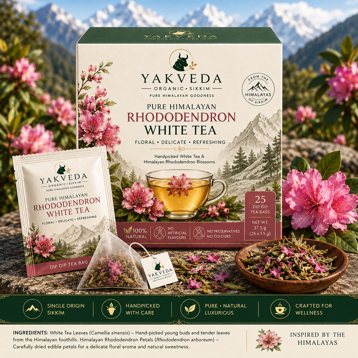 YakVeda Pure Himalayan Rhododendron White Tea